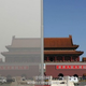 Beijing’s Tiananmen Square—before and during the 2014 APEC meeting.
